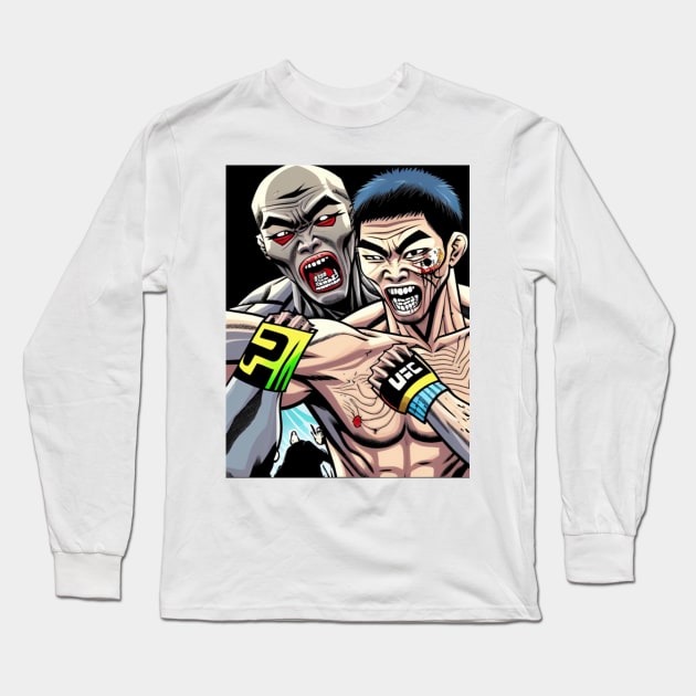 Korean Zombie T-Shirt Chan Sung Jung MMA Fighter Long Sleeve T-Shirt by TeeJaiStudio